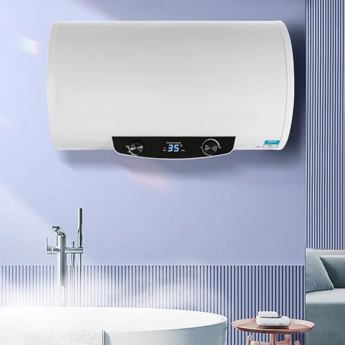 MEELRYD Scaldabagno elettrico elettrico da 70 l, 2000 W, potenza di riscaldamento 220 Volt, serbatoio acqua calda 41 x 75 cm, 25 – 75 °C