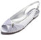Women's Peep Toe Flat Pumps Slingback Evening Party Comfort Bridal Flats Sandals with Buckle Satin Wedding Dress Shoes,White,7 UK