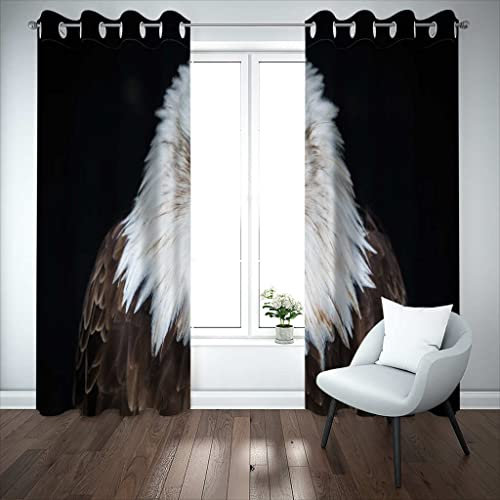 FYRHLH Vorhänge Tiere & Eulen Verdunkelungsvorhänge Wohnzimmer Thermo Gardinen Blickdicht Kinder Schlafzimmer Dekoschals Gardine 2er Set Größe:B234 x H138cm