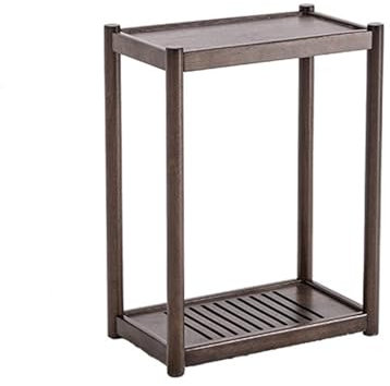 Xumh2024-3 PC stand for Floor 2-tier Mobile CPU Holder Wood PC Tower Stand with Invisible Caster Wheels Floor Standing PC Main Case Stand for Home Office CPU Stand(Bruin,Medium)