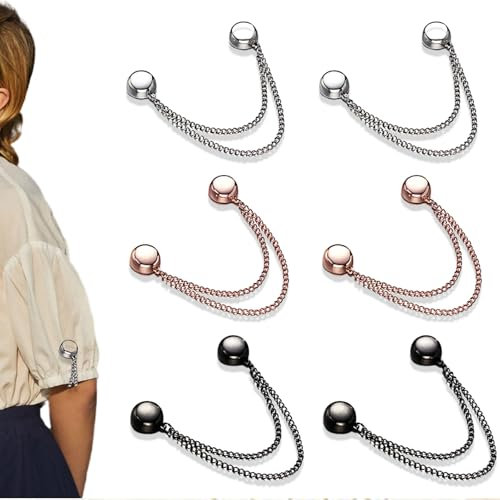 TELAIN Magnetische Kleidungsclips, Multifunktionale T-Shirt-Kürzer für Damenkleidung, Hemd- und Hosenclips (6er Pack)