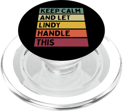 Keep Calm And Let Lindy Handle This Funny Custom Retro Zitat PopSockets PopGrip für MagSafe