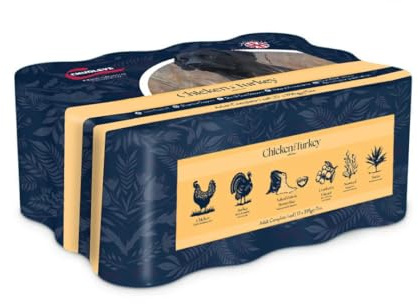 Chudleys Adult Complete Wet Dog Food Trays, Rich in Turkey & Chicken with Liver 12x 395g – Wet Dog Food for Adult Working Dogs