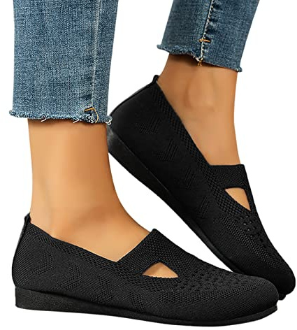 Ballerine Noir Femme Confortable, Confort Chic Et Elegant Souples Escarpins Rose Poudre, Pantoufle Pied Large Compensées Mocassin a Enfiler Chaussure Securite Sexy