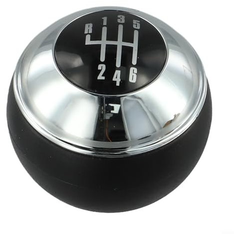 URPIZY Schaltknauf Für Mini Cooper R50 R52 R53 5/6 Gang Leder & ABS Kunststoff Schalthebel Ersatz 25117542278 Schwarz Silber 2000-2008(6 speed)