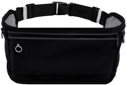 Primasage Laufgürtel für Damen und Herren mit 3 Taschen, Bauchtasche Sport, Wasserdicht Lauftasche für Handy unter 7.2 in für Joggen, Fitness, Radfahren und Outdoor-Aktivitäten