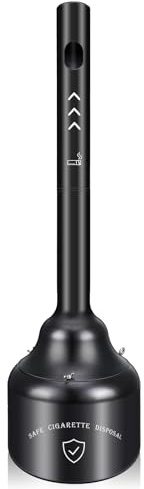 Glosaie Standaschenbecher für Draußen, Aschenbecher für Draussen, 29.2 × 101.6 cm 19 L Aschenbecher Outdoor für eine frische und saubere Umgebung, Schwarz, Receptacle