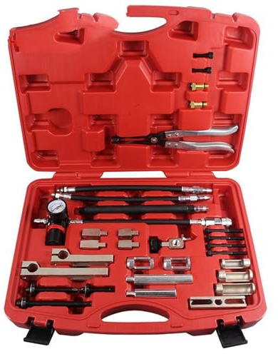 Compresseur de Ressort de soupape de Style, extracteur de Culasse de Moteur avec Une Pince, adapté pour Mercedes, adapté pour BMW(Red)