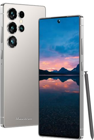 Maustron I25 Ultra Simlockfreies 5G Smartphone ohne Vertrag | Android 14, 8GB+256GB, 7.3 HD+, Octa Core, 64MP+108MP, Dual SIM/GPS | DE-Version（Gray）