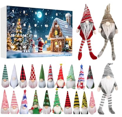 Wichtel Adventskalender 2025, Weihnachtswichtel Figuren Adventskalender, 24 Tage Weihnachten Countdown Kalender mit 24 Wichtel Puppen, Plüsch Gnome Spielzeug für Kinder und Erwachsene
