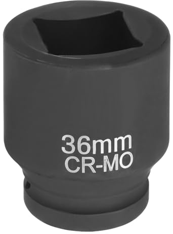 QUARKZMAN 4-Punkt Stecknuss 1 Zoll Antrieb 36mm, Metrische Viereck-Impact-Buchse CR-MO-Verdunkelung Standard-Rad-Buchsen Pneumatische Werkzeug für Auto Reparatur Hausgebrauch