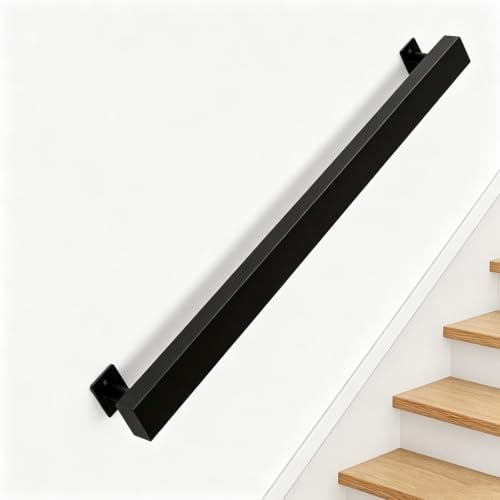 Corrimano per scale, ringhiera interna, corrimano nero, ringhiera per scale, può essere intrecciato, ringhiera per scale per balconi, corridoi, appartamenti, ville (A, 60 cm)