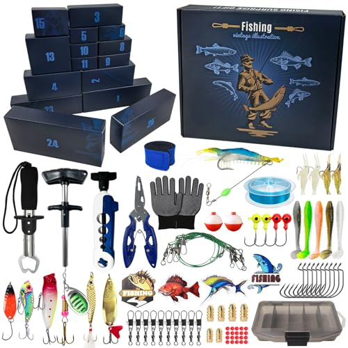 L PATTERN Angler Geschenk Zubehör Angel Wundertüte Angelzubehör Set Angeln Geschenk für Angler Geschenke für Männer Angel Weihnachtsbox