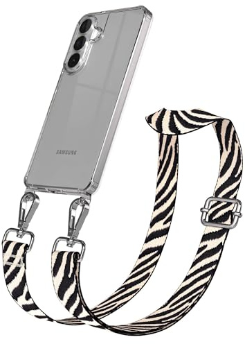 EAZY CASE Handykette - Verstellbares Taschenband kompatibel mit Galaxy S26 Plus, Schulterriemen, Handykordel mit Silikon Hülle, Umhängetasche, Braun Silber