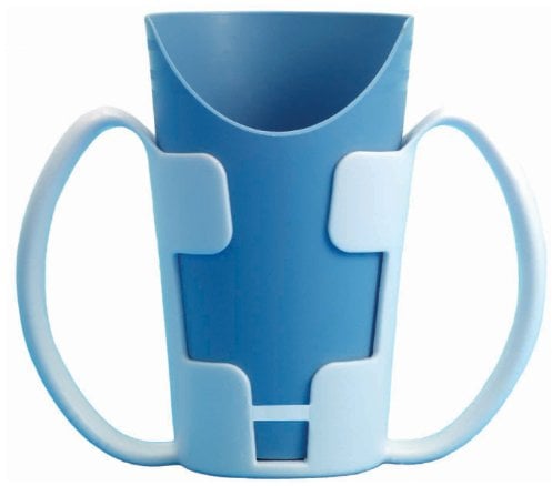 Cup Holder with Large Handles for better control, gripping and to reduce spills Ideal for those with Weak Grip, Poor Motor skills, No Spill, Assorted Colors
