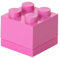 LEGO Mini Box 4 Knobs Bright Purple - Versatile Small Storage Box for Snacks, Jewellery, Hair Accessories, Souvenirs - Dishwasher Safe, 46x46x43 mm