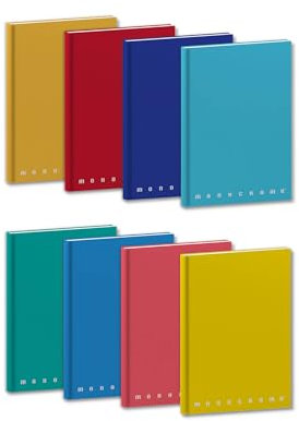 Pigna, Quaderno f.to A5 Monocromo The Original, copertina cartonata, interno 1R, Righe, 80 g/m², Copertine Assortite, 15x20,5 cm, 5.