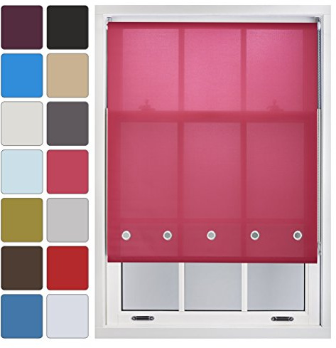 FURNISHED Daylight Roller Blind with Eyelets Made to Measure, Fuchsia, Up to 165W x 165H cm