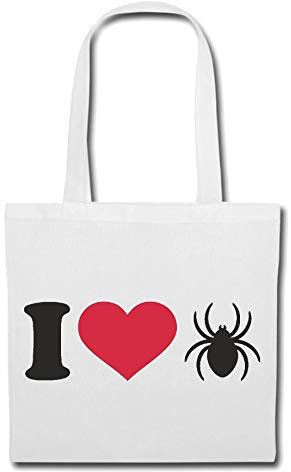 Reifen-Markt Tasche Umhängetasche I LOVE KÄFER - INSEKT - UNGEZIEFER - FABELWESEN - MARIENKÄFER Einkaufstasche Schulbeutel Turnbeutel in Weiß