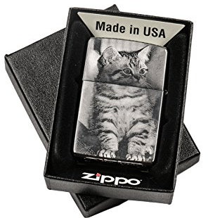 mygravur Zippo mit EINSEITIGER Gravur, Feuerzeug graviert mit Foto und Text | Chrome Brushed Silber matt | personalisiert + individuell
