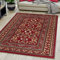 Carpeto Rugs Teppich Orientalisch Rot Klassisch Muster Kurzflor Öko-Tex Wohnzimmer 140 x 200 cm