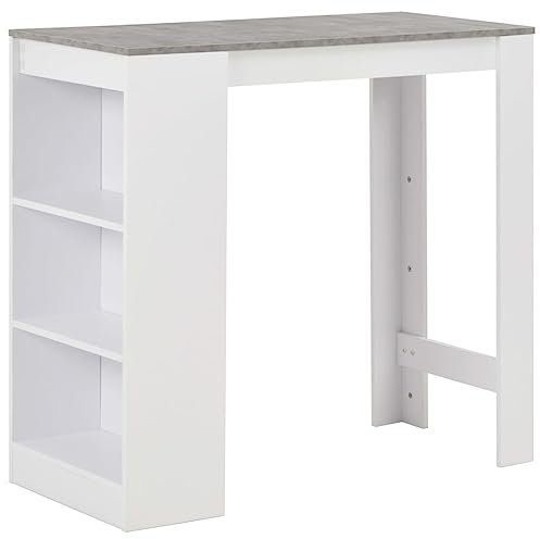 vidaXL Bartisch mit Regal, Bistrotisch, Public Esstisch, Küchenmöbel, Terrassentisch, Innenbereich, Haus