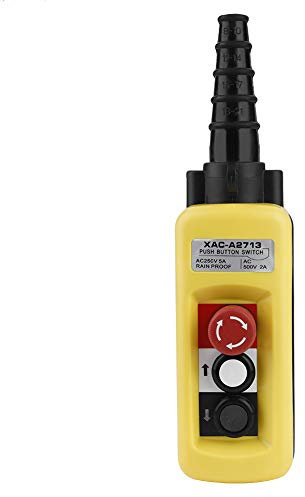 Hängetaster, Kransteuerung, Steuerflasche Crane Kettenzug Druckschalter Heben Anhänger Controller, Handheld Crane Hoist-Druckschalter, 2 Tasten Hängeschalter Drucktastenschalter für Kranzüge