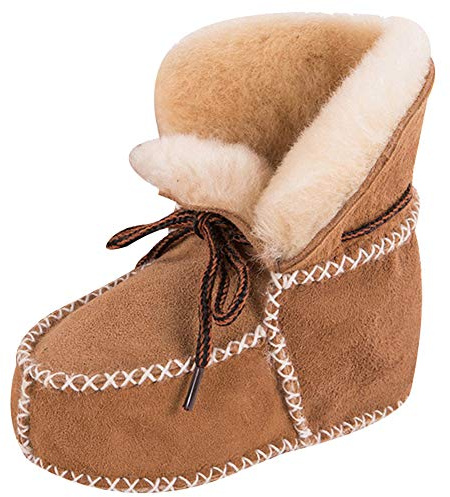 amropi Baby Schuh Stiefel, Unisex-Kinder Babyschuhe in Lammfell-Optik Zum Binden Krabbel-& Hausschuhe