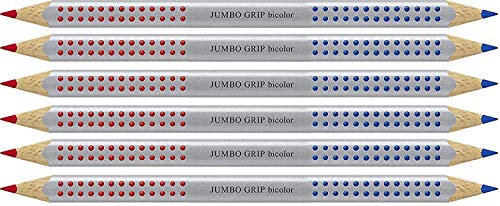 Faber-Castell 110910 Jumbo Grip Silbentrennstift Bicolor rot und blau 6er Pack