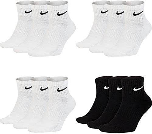 Nike 12 Paar Herren Damen Kurze Socke Knöchelhoch Weiß Schwarz Sparset SX7667 Sportsocken Größe 34 36 38 40 42 44 46 48 50, Größe:46-50, Sockenfarbe:9 Paar weiss 3 Paar schwarz