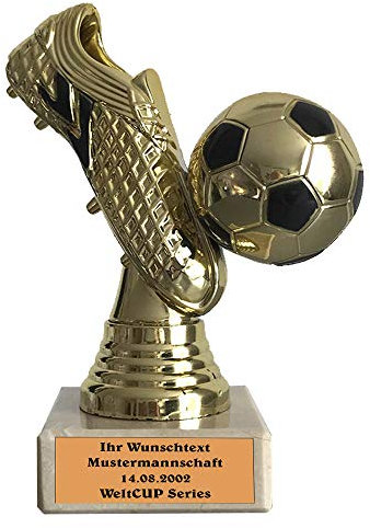 Larius Fußball Goldener Schuh Trophäe Fußballpokal Ehrenpreis Torschützenkönig (Ihr Wunschtext)