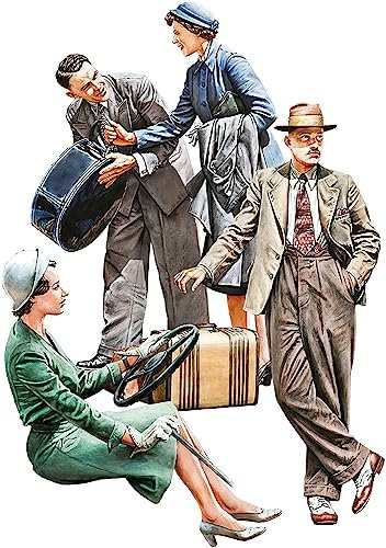 MiniArt 38017 1:35 Fig. Autoreisende 1930-40 (4) - Modellbau, Plastik Bausatz, Basteln, Hobby, Kleben, Modellbausatz, Zusammenbauen, unlackiert, Verschieden
