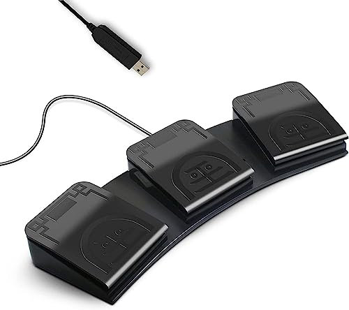 Fußpedal PC USB Triple Foot Switch Programmable Computer Tastatur Shortcut Key Customized Combination Key One Key Move for Video Game Office Equiment Control HID (Mechanischer Schalter)