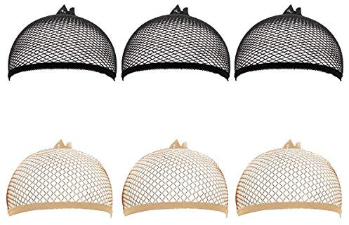 Wig Cap Set 6 Stück Haarnetz für Perücken Perücke Kappen Caps Elastische Netz Perückennetz Caps Baumwolle Mesh und Neutral