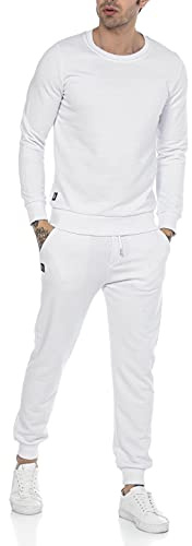 Redbridge Jogginganzug für Herren Jogger-Set Trainingsanzug Sweat Basic Weiß S