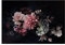 WallArena Vinyl Fototapete Blumen Vintage Rosen Schwarz Dunkel Pfingstrose Schlafzimmer Wandtapete Tapete inklusiv Kleister UV-Beständig Montagefertig (Struktur Material, (208x146 cm) 2 Bahnen)