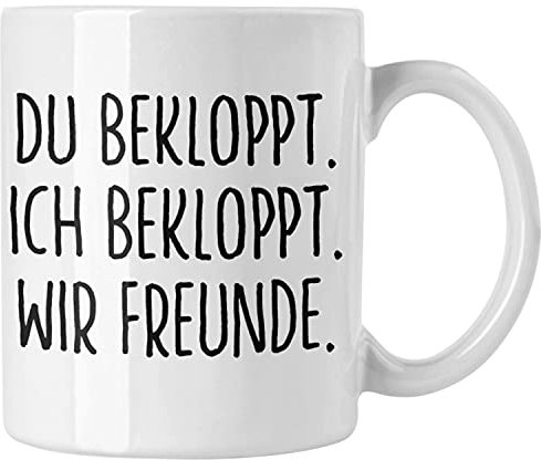 Trendation - Beste Freunde Tasse Geschenk Beste Freundin Freund Kaffeetasse Geschenkidee BFF Allerbeste Freundin Spruch Geburtstag Freundinnen (Weiß)