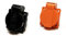 8 Stück/Einbausteckdose Schuko Steckdose 16A mit IP54 / + Flansch Dichtung (4xSchwarz / 4xOrange)