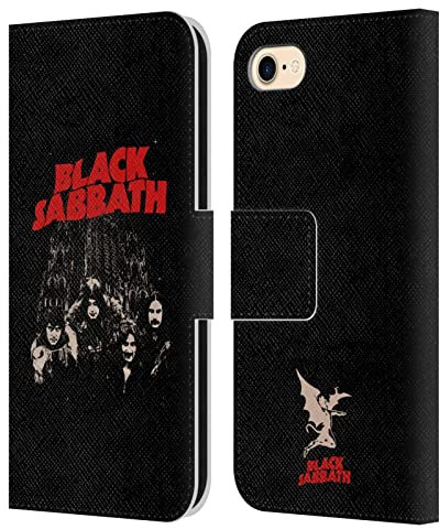 Head Case Designs Offizielle Black Sabbath Rotes Logo Schluessel Kunst Leder-Wallet-Hülle Kompatibel mit Apple iPhone 7/8 / SE 2020 & 2022