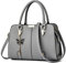 FANDARE Damen Handtasche Tote Beutel PU-Leder Umhängetaschen Schultertasche Wasserdicht Henkeltaschen für Reisen Einkaufen Arbeiten Grau