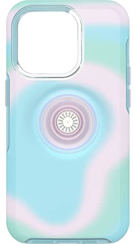 OtterBox Otter + POP Symmetry Clear Series für iPhone 14 Pro – Glänzende Aura (Pink)