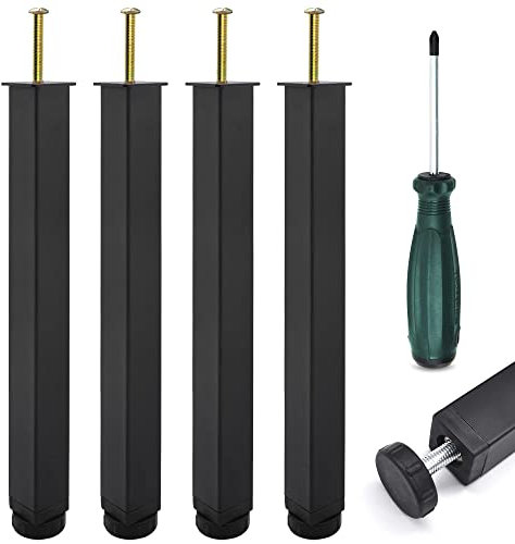 SHEPIN Lot de 4 Pieds pour Sommier à Lattes Pied de Lit Universel Hautuer 35 cm Pied pour Sommier Liaison Métal Pied de Support de Lit Pied Sommier à Lattes sans Perçage pour Le Cadre Central