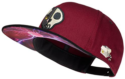Cadency Snapback Cap Herren, Schrödingers Katze, Baseball Kappe, Basecap gerader Schirm, Premium Qualität, Langlebig, Einheitsgröße, Unisex, Weinrot, Größenverstellbar