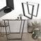 ML-Design 2er Set Tischbeine Trapez 75x72 cm, V-Form, Industrial, Profil 8x2 cm, Stahl pulverbeschichtet, geneigt, Industriedesign, Metall Tischgestell Esstisch Tischkufen Tischuntergestell Möbelfüße