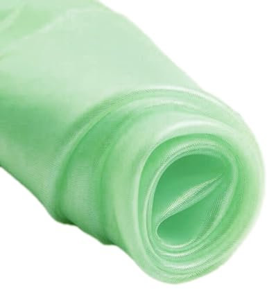 Wambere 150cmx3m Organza Stoffe,Glanz Satin Modestoff Dekostoff Kostümstoff Stoffe zum Nähen Meterware Dekorieren,Brautschleiern Hochzeitskleid Tischläufer Hochzeit Geburtstag Party Deko,Grün