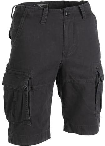 Mil-Tec US Vintage Shorts Herren Prewash • Baumwolle Cargoshorts im Used-Look für Alltag & Outdoor • Taschen am Bein & Bund • Als Kurze Arbeitshose, Freizeithose, Wanderhose • Viele Farben & Größen