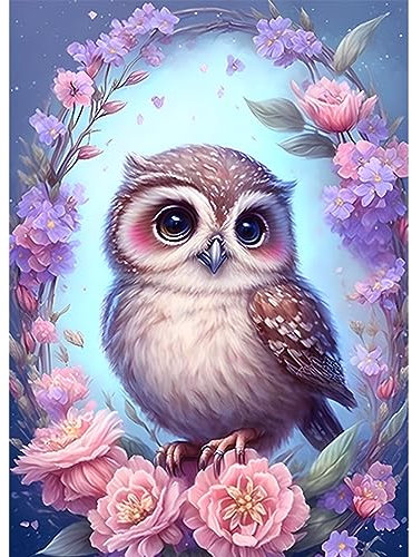 CEOVR Tiere Diamant Painting Bilder Erwachsene Kit,Eule Diamond Painting Bilder 30x40cm,Vögel und Blumen 5D Diamond Painting Art Set für Wand Dekoration