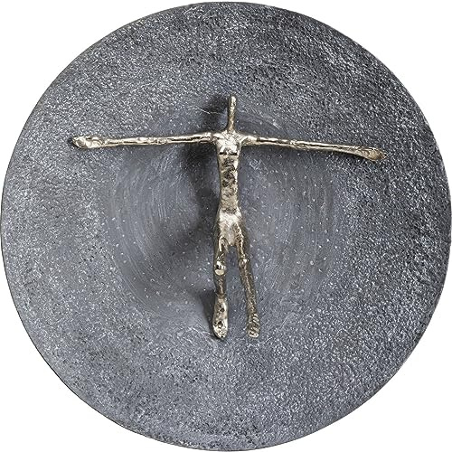 Kare Design Wandobjekt Umano, Silber, Wandobjekt, Aluminium, handgearbeitet, Unikat, 60x60x29 cm (H/B/T)