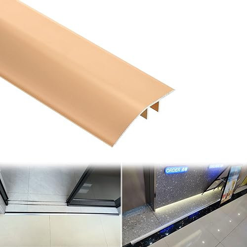 Heavy Aluminum Door Threshold Strip - Flooring Doorway Edge Trim Fit Height 0.2-0.6Inch - Vinyl Laminate Flooring Cover Tile Carpet Transition Ramp With Super Glue, Threshold Transition Strip