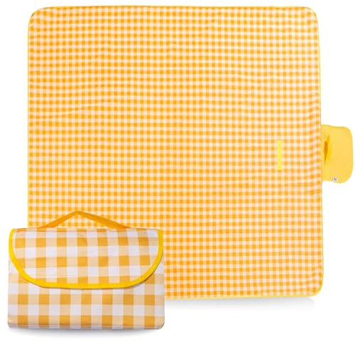 DZAY Picknickdecke Wasserdicht Isoliert,Outdoor Campingdecke Wasserdicht 150 x 200 cm,Picnic Blanket mit Tragegriff Faltbare,Stranddecke Strandmatte Picknick Decke für Strand,Camping,Garten,Reisen